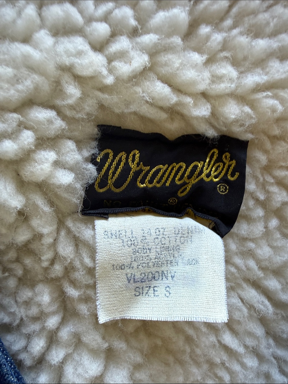 Late 70s Vintage Wrangler Blue no fault Denim Sherpa lined Vest - Picture 2 of 6